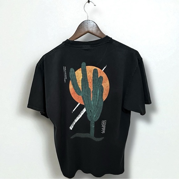 266 LIRX | Honduras Men’s Black Graphic Tee Cactus Sunset Streetwear Cotton (L) - Picture 3 of 12